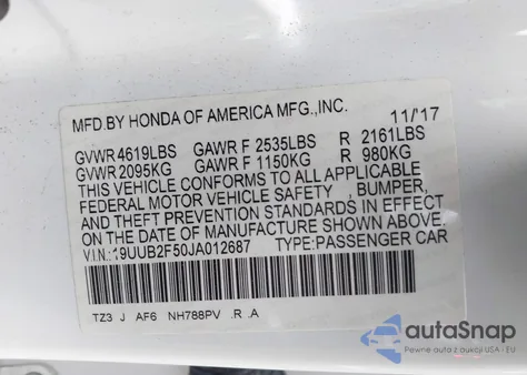 2018 Acura Tlx Tech Pkg из США, поврежденный, VIN 19UUB2F50JA012687